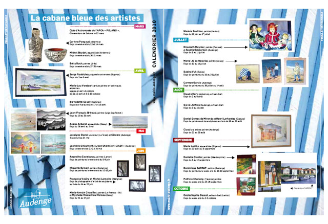clic pour accès au programme 2010 de la Cabane bleue des artistes