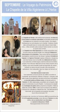 Voyage du Patrimoine 2011 - chapelle de la villa algérienne de l'Herbe - http-__www.lege-capferret - clic pour lire article
