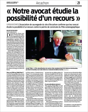 Assa - Notre avocat étudie la possibilité d'un recours - Sud-Ouest du 4 Octobre 2014