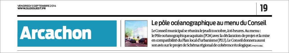Le POA au menu du conseil - Sud-Ouest du 5 Septembre 2014