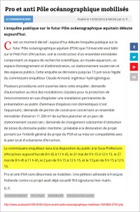 Pro et anti Pôle océanographique mobilisés - Sud-Ouest du 12 Mai 2014