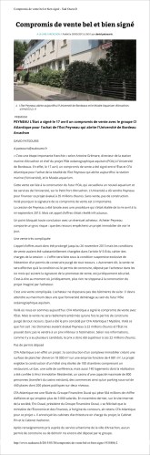 Sud-Ouest du 30 Mai 2015 - Peyneau : compromis de vente bel et bien signé