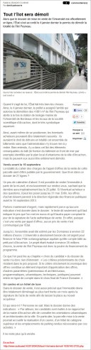 Tout l'îlot sera démoli - Sud-Ouest du 25 Avril 2013