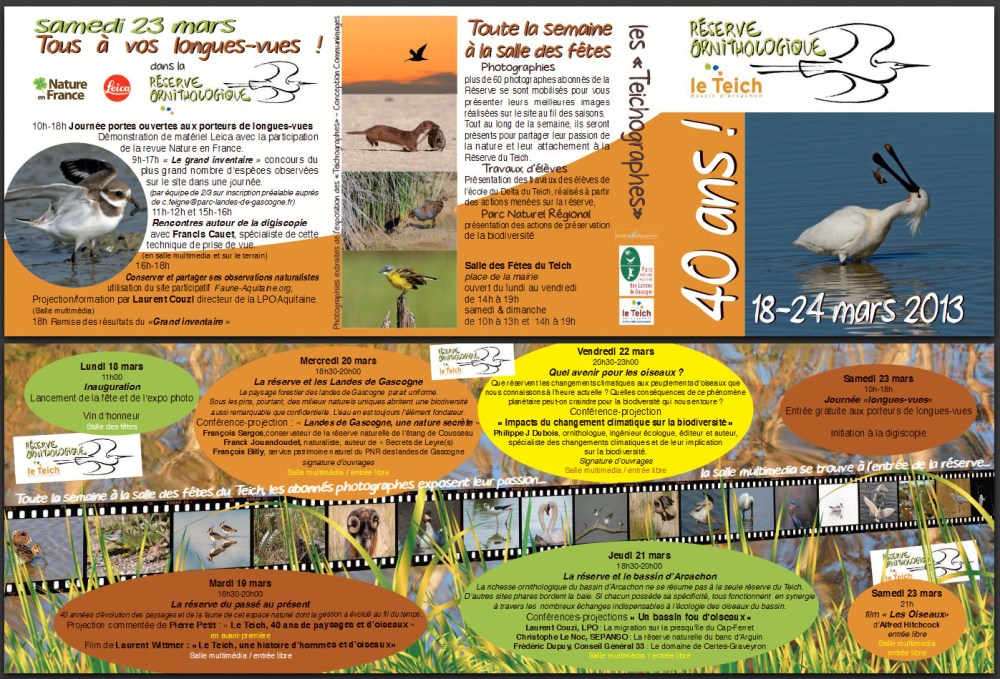 Plaquette 40 ans Réserve ornithologique le Teich Mars 2013