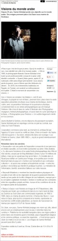 Visions du monde arabe (photos de Samer Mohdad) - Sud-Ouest du 9 Avri 2013