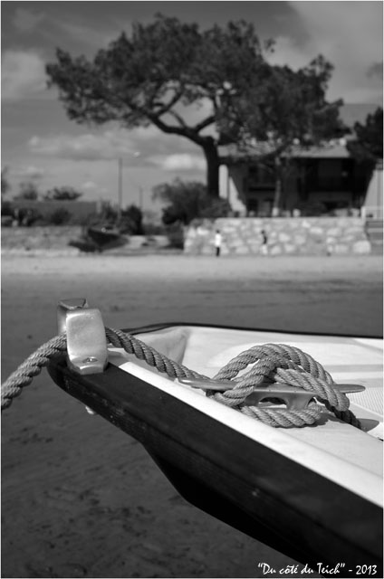 BLOG-DSC_21303-bouts bateau et maisons plage Taussat N&B