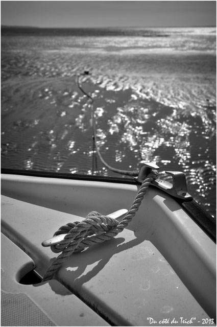 BLOG-DSC_21304-bouts bateau rivages Taussat marée descendante N&B