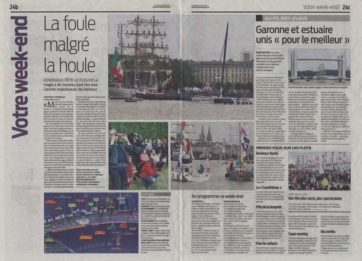 Sud-Ouest 25 Mai 2013- Bordeaux fête le fleuve