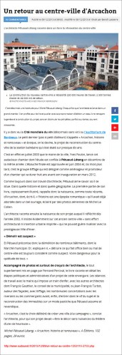 Un retour au centre-ville d'Arcachon - Sud-Ouest du 09 Décembre 2013