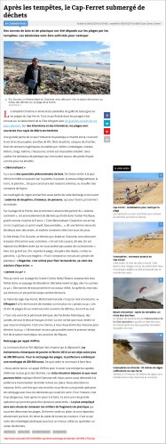 Après les tempêtes, le Cap-Ferret submergé de déchets - Sud-Ouest du 6 Mars 2014