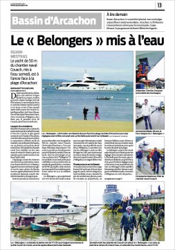 Le Belongers face à la plage d'Arcachon - Sud-Ouest du 3 Mars 2014