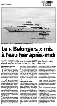 Le Belongers mis à l'eau hier après-midi - Sud-Ouest Dimanche du 2 Mars 2014