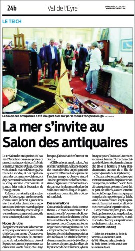 La mer s'invite au salon des antiquaires - Sud-Ouest du 12 Juillet 2014