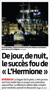 Hermione extrait une Sud-Ouest 9 Octobre 2014