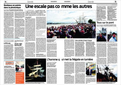 Hermione pages 14 & 15 Sud-Ouest 9 Octobre 2014