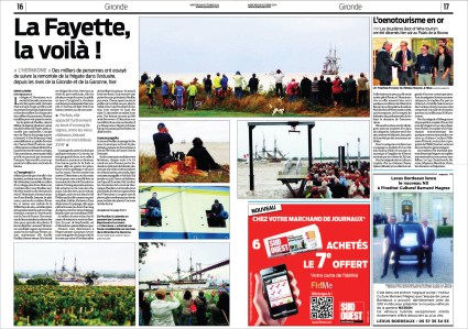 Hermione pages 16 & 17 Sud-Ouest 8 Octobre 2014