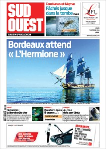 Hermione - Une Sud-Ouest 7 Octobre 2014