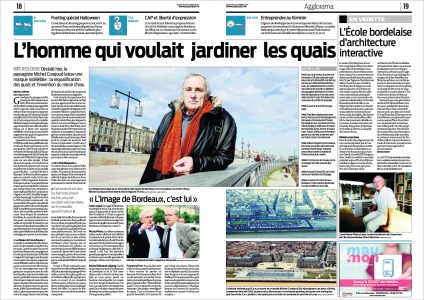 Michel Corajoud - L'homme qui voulait jardiner les quais - Sud-Ouest du 30 Octobre 2014
