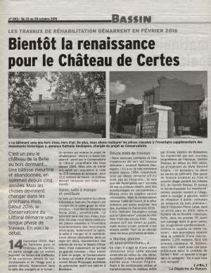 LDDB Oct 2015 - Bientôt la renaissance pour le château de Certes