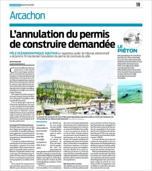 POA - l'annulation du permis de construire demandée - Sud-Ouest du 31 Mai 2016