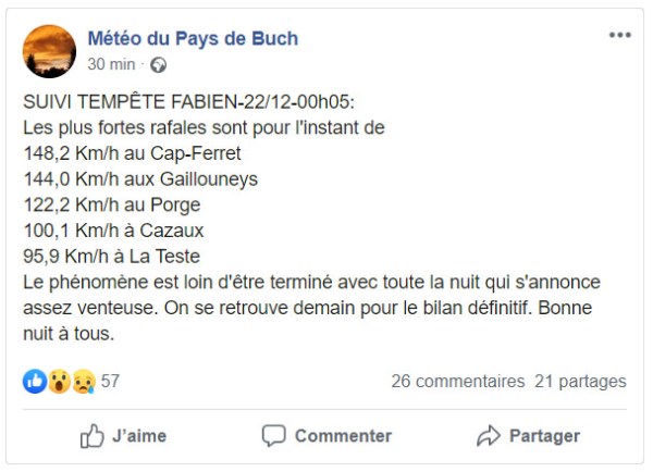 tempête FABIEN 2019