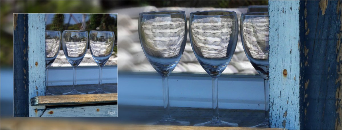 3 verres (vides !) à la fenêtre Du côté du Teich